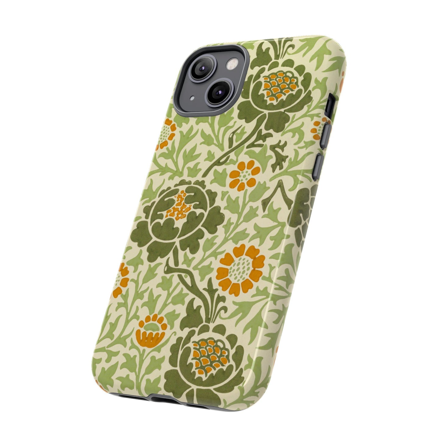Olive & Orange Vintage Botanical iPhone Case