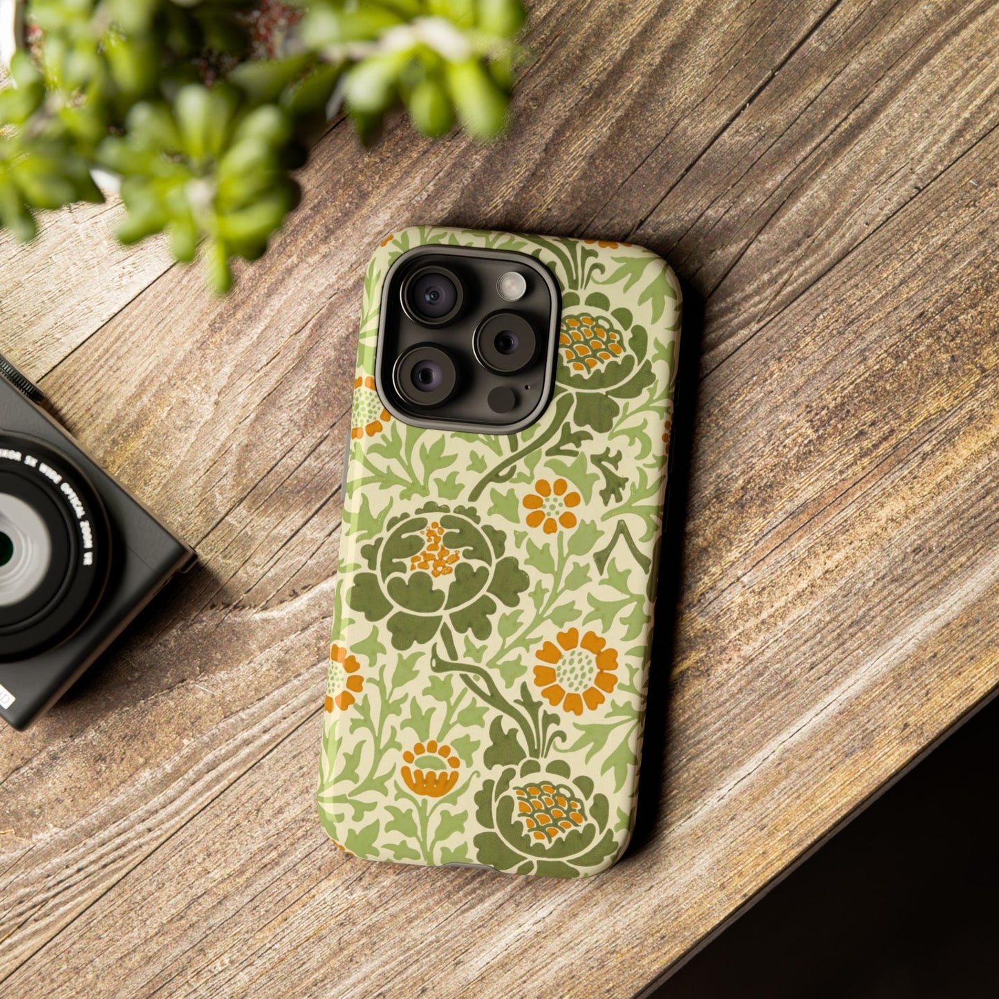 Olive & Orange Vintage Botanical iPhone Case