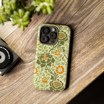 Olive & Orange Vintage Botanical iPhone Case