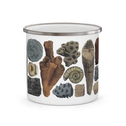 Antique Fossil Art Enamel Camp Mug