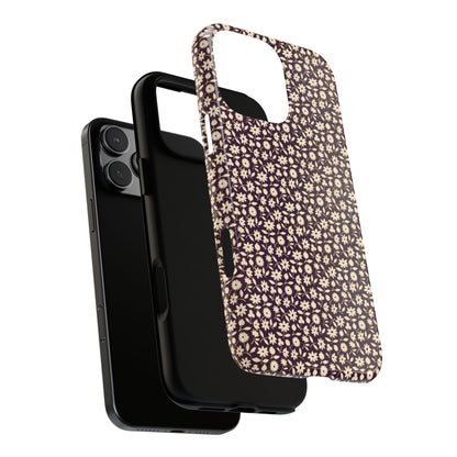 Coffee and Cream Vintage Floral Pattern iPhone Case