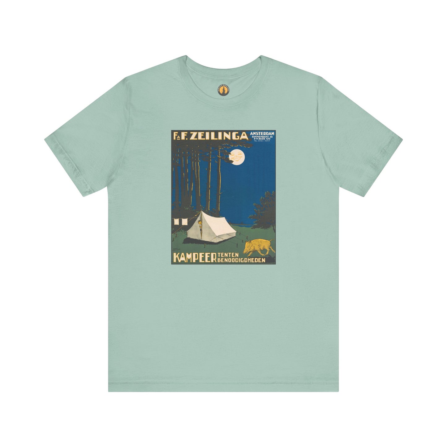 Amsterdam Tent Camping Vintage Tee | Full Moon Forest Adventure