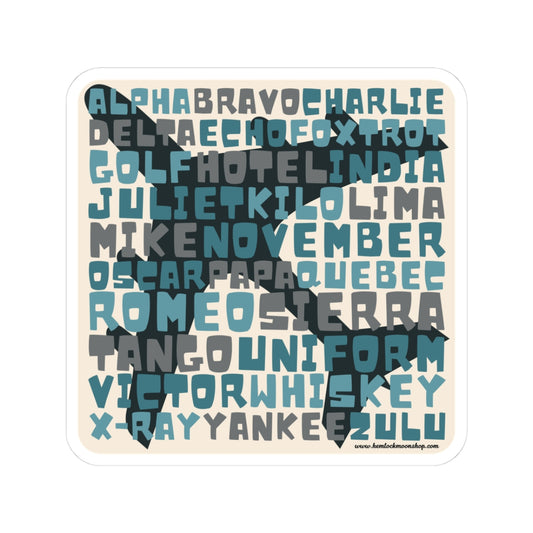 Retro Blue Aviation Alphabet Stickers (4 sizes)