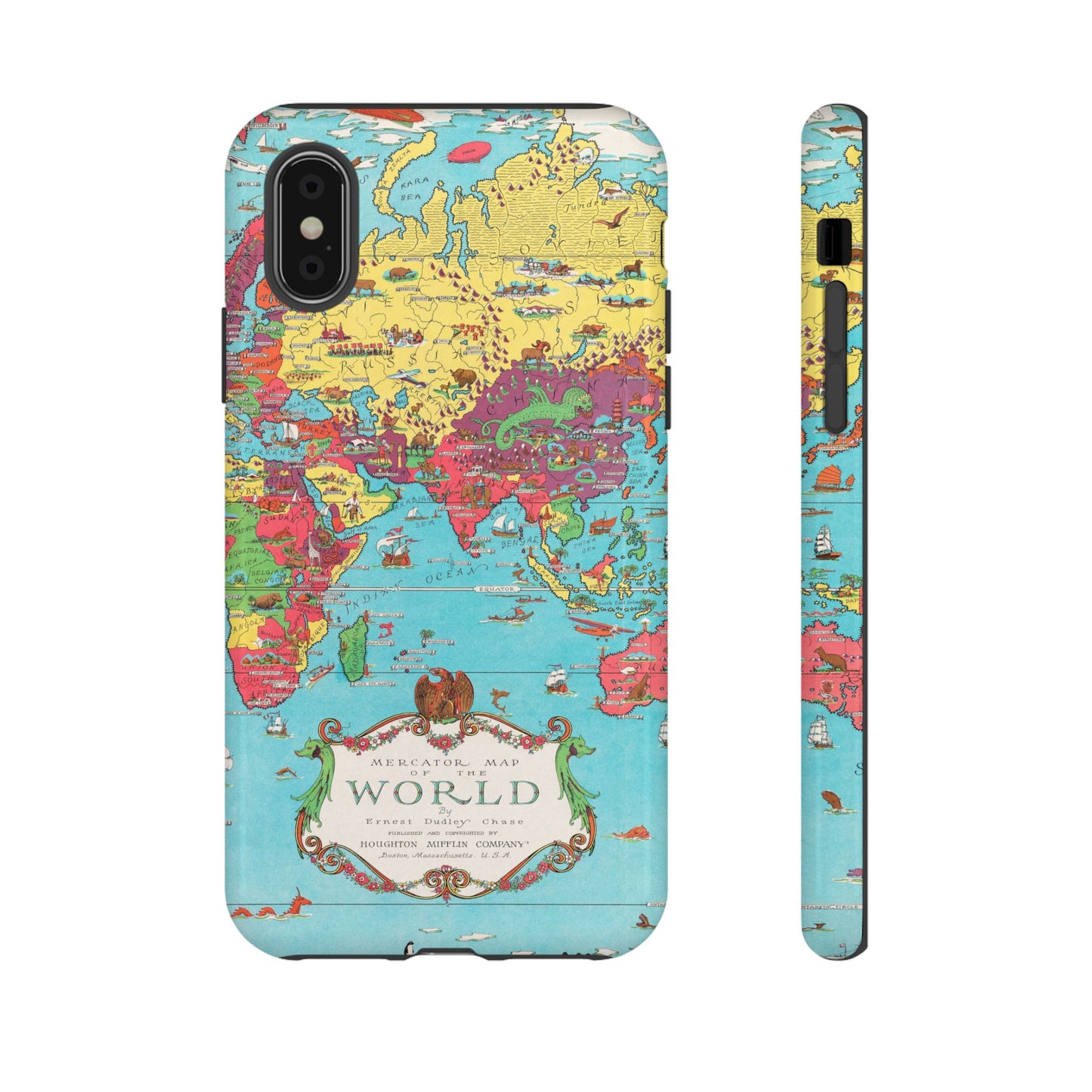 Map of the World Retro Travel iPhone Case