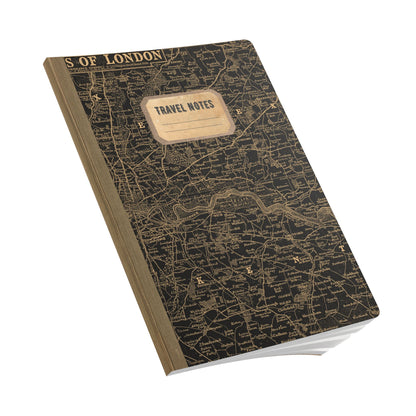London Vintage Map | Softcover Travel Journal with Inside Illustrations