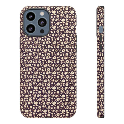 Coffee and Cream Vintage Floral Pattern iPhone Case