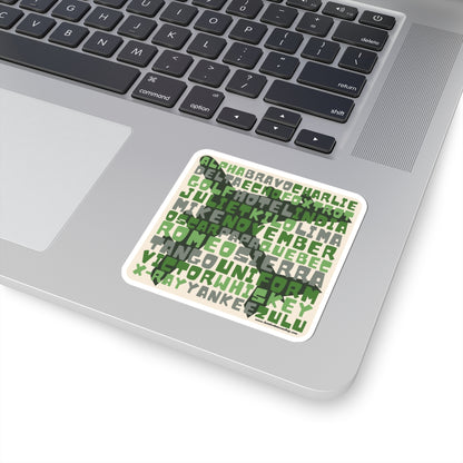 Retro Green Aviation Alphabet Stickers (4 sizes)