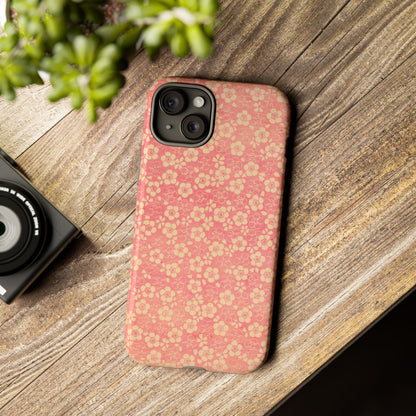 Pink Pattern Scattered Flowers iPhone Case