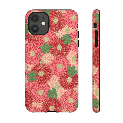 Pink Chrysanthemums Vintage iPhone Case