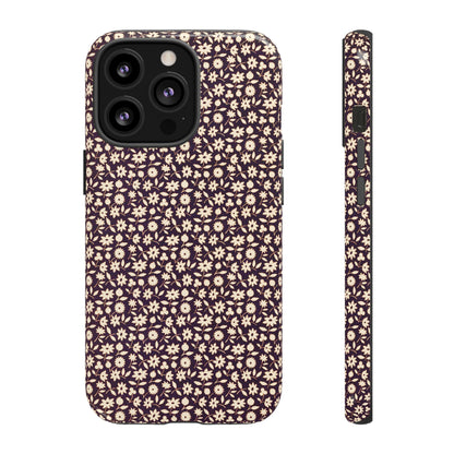 Coffee and Cream Vintage Floral Pattern iPhone Case