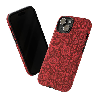 Vintage Crimson Floral Botanical iPhone Case