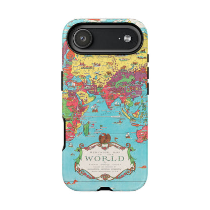 Map of the World Retro Travel iPhone Case