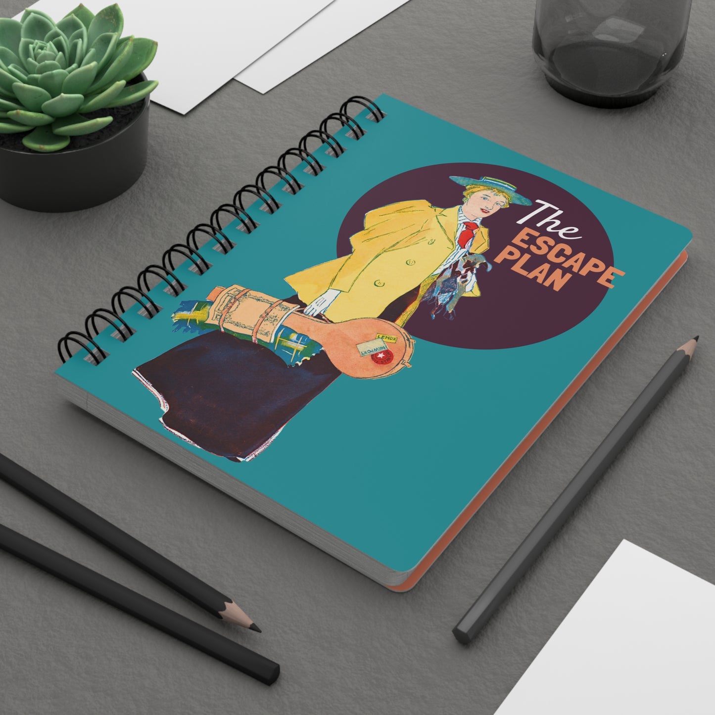 The Escape Plan | Retro Art Spiral Notebook