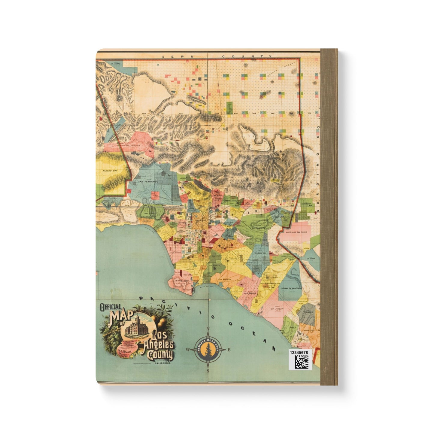 Los Angeles County Vintage Map | Softcover Travel Journal with Inside Illustrations