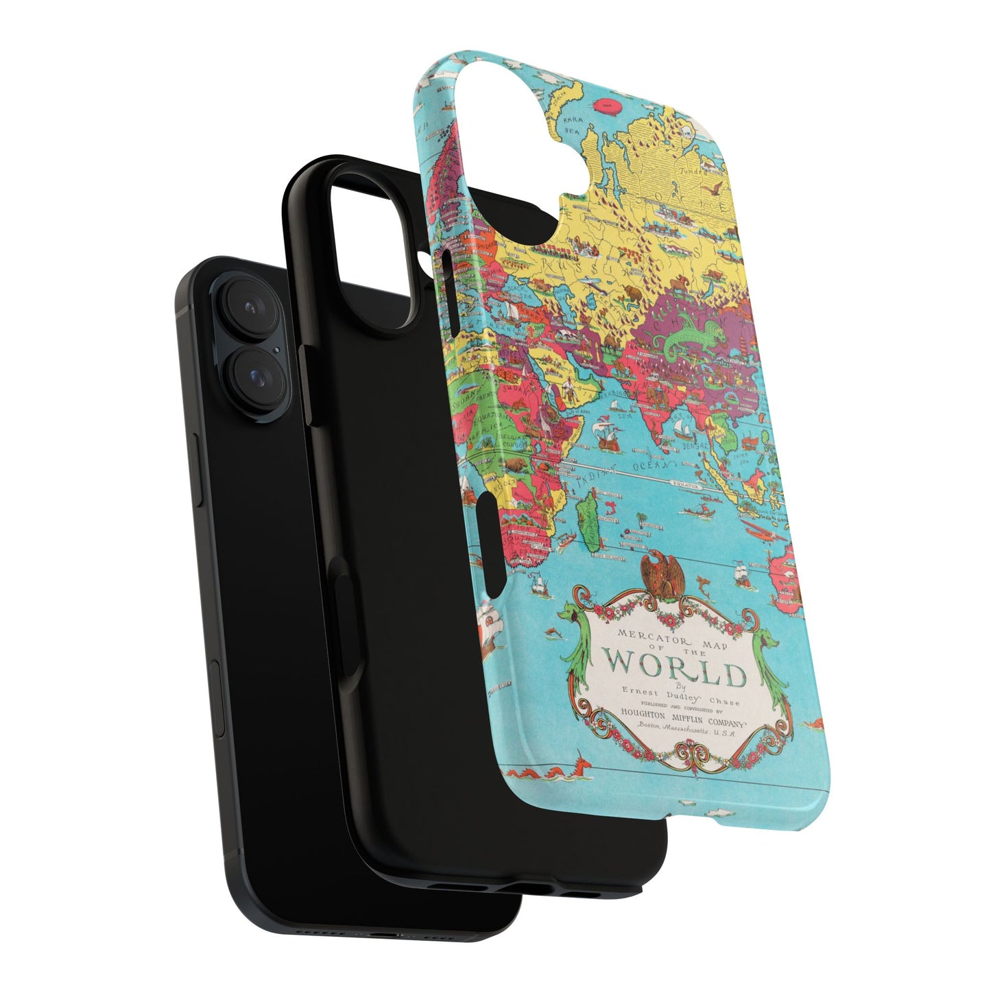 Map of the World Retro Travel iPhone Case
