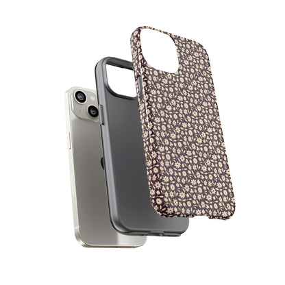 Coffee and Cream Vintage Floral Pattern iPhone Case
