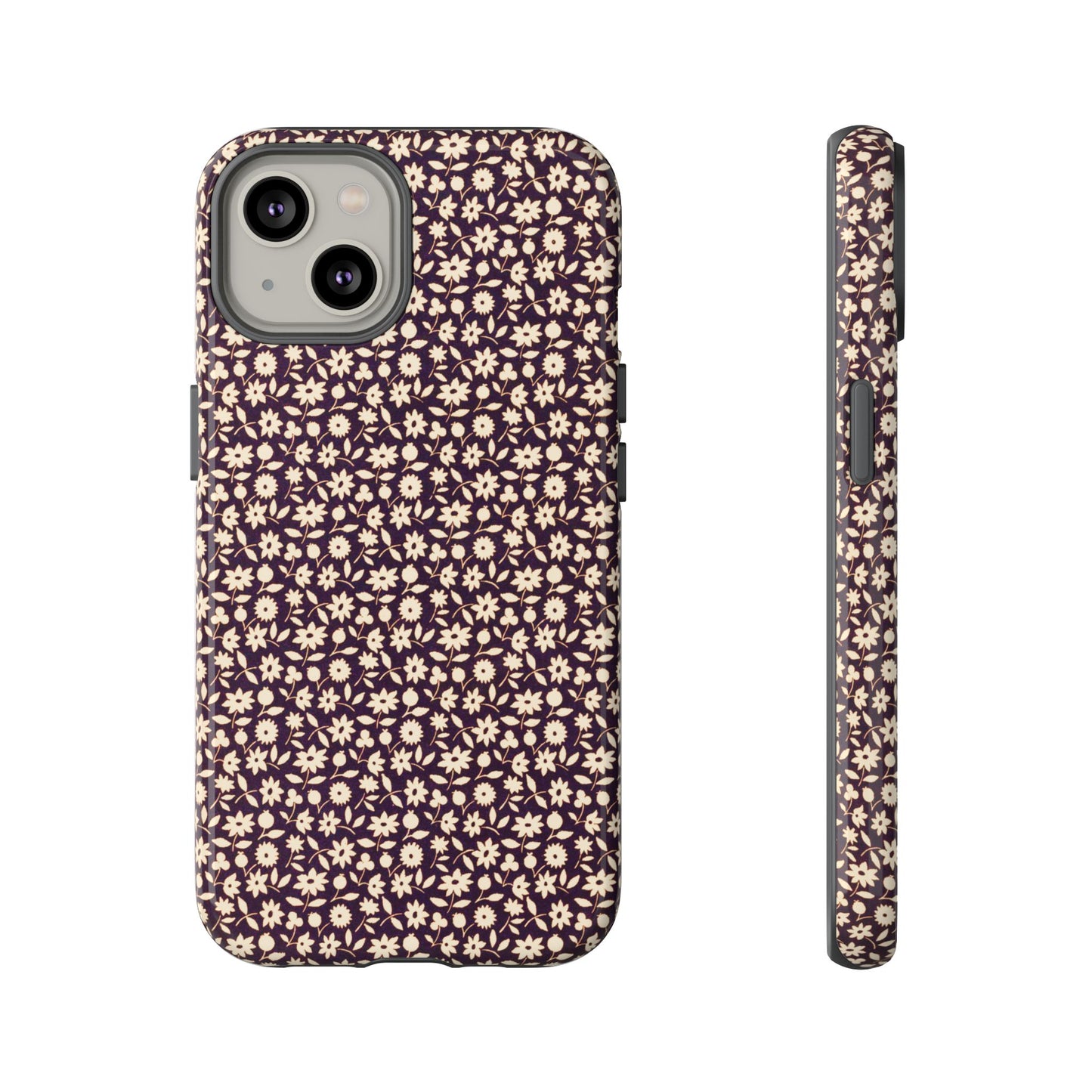 Coffee and Cream Vintage Floral Pattern iPhone Case