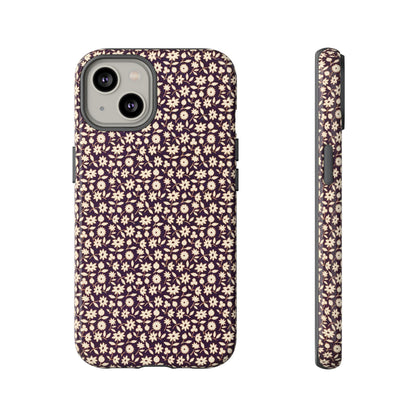 Coffee and Cream Vintage Floral Pattern iPhone Case