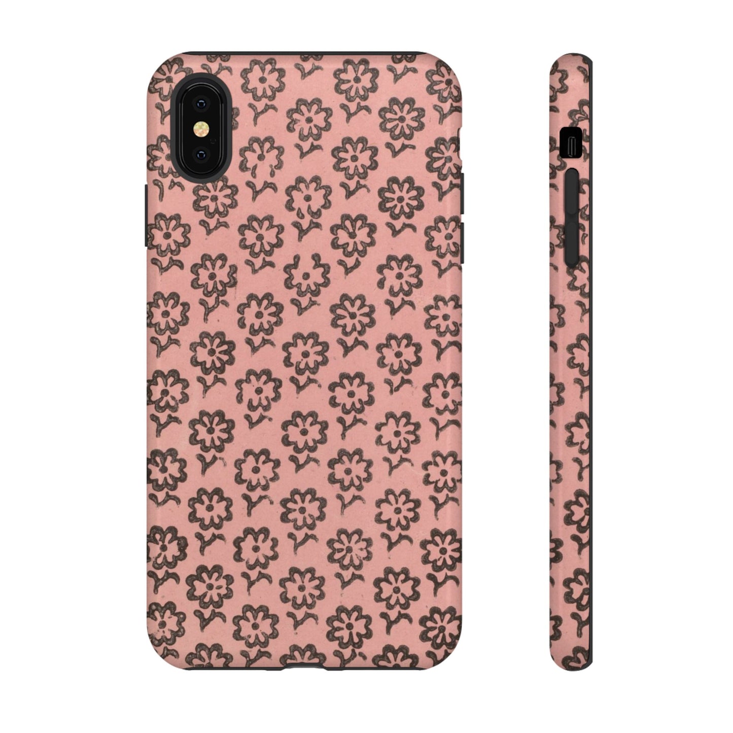 Dutch Pink & Brown Scattered Pattern Floral iPhone Case