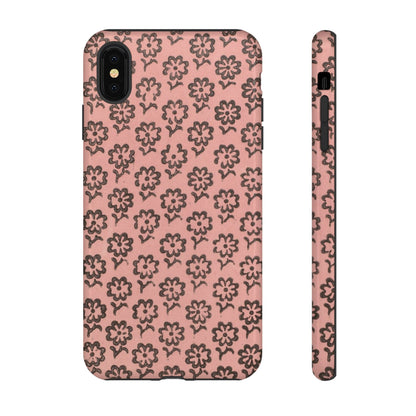 Dutch Pink & Brown Scattered Pattern Floral iPhone Case