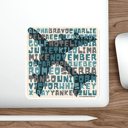 Blue Retro Aviation Alphabet Sticker :: All-Weather, Water-Resistant Vinyl (5 sizes)