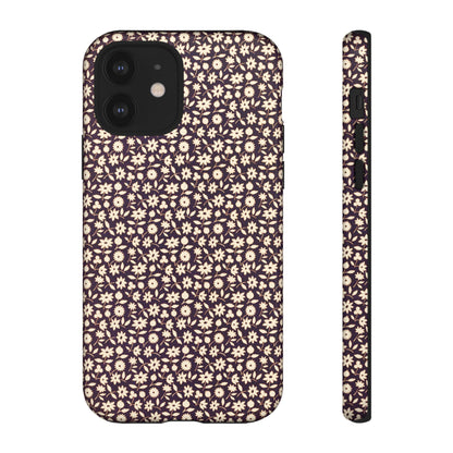Coffee and Cream Vintage Floral Pattern iPhone Case