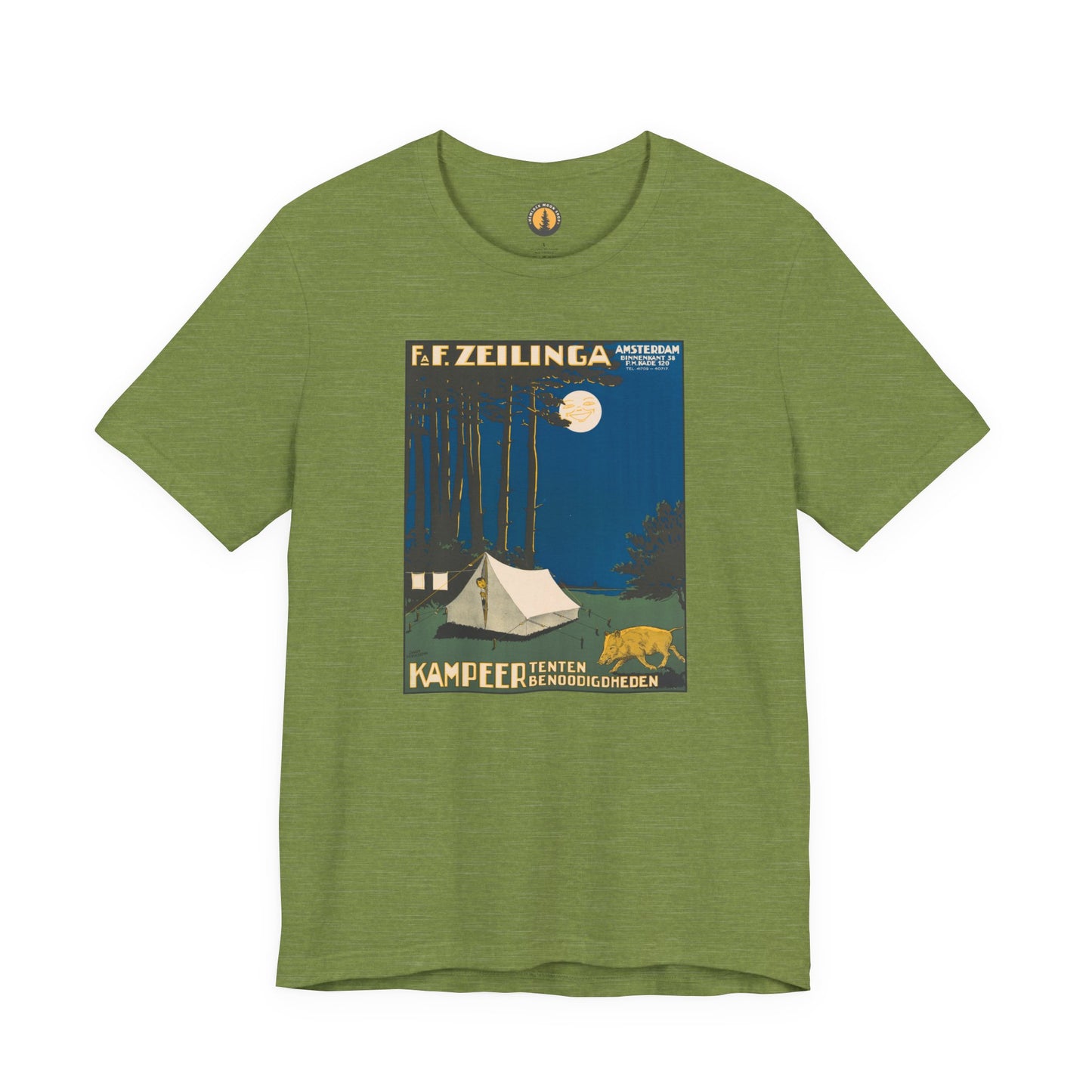Amsterdam Tent Camping Vintage Tee | Full Moon Forest Adventure