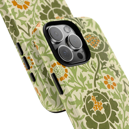 Olive & Orange Vintage Botanical iPhone Case