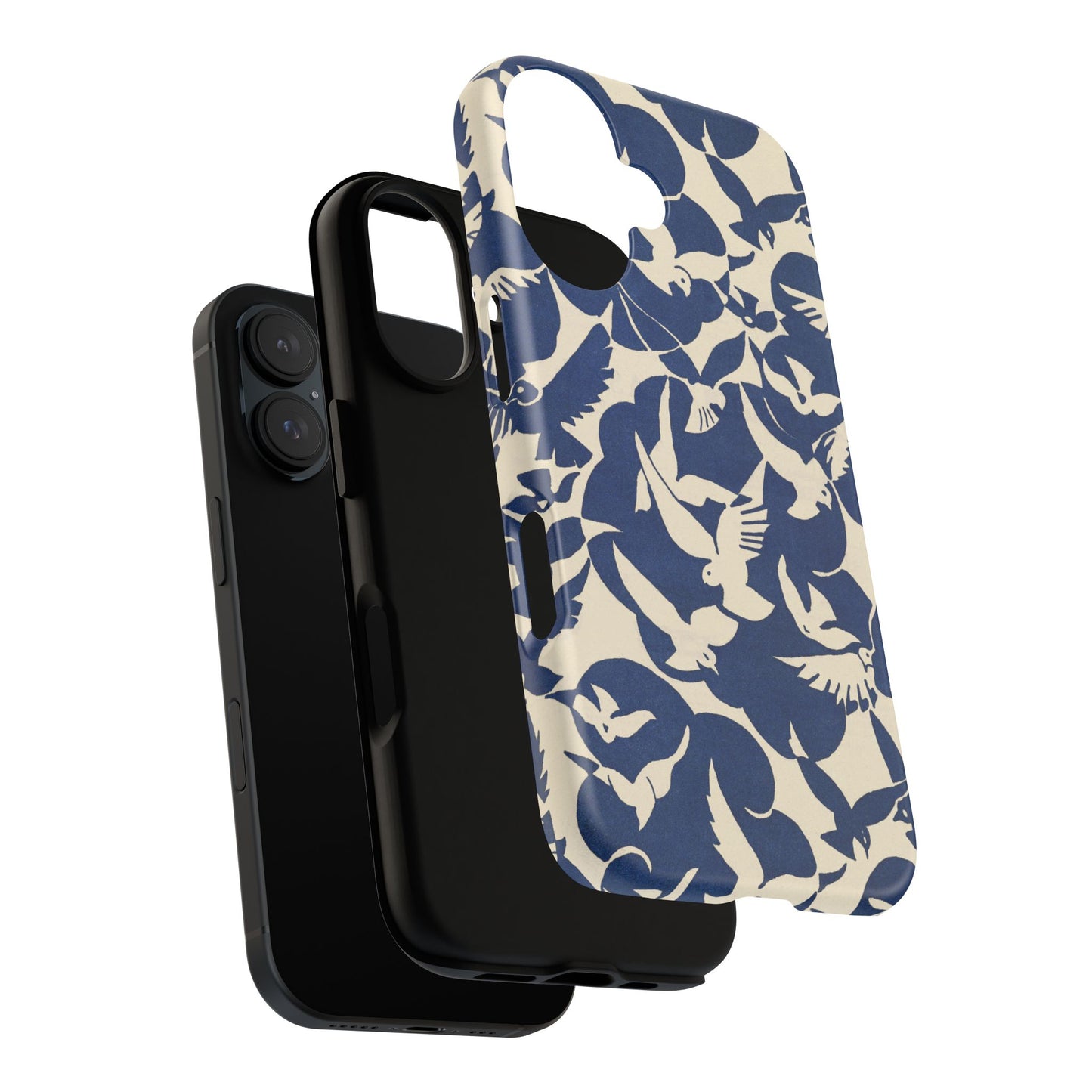 Blue Sky Birds Flying Retro iPhone Case