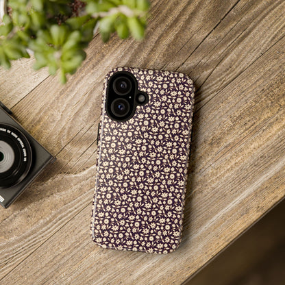 Coffee and Cream Vintage Floral Pattern iPhone Case