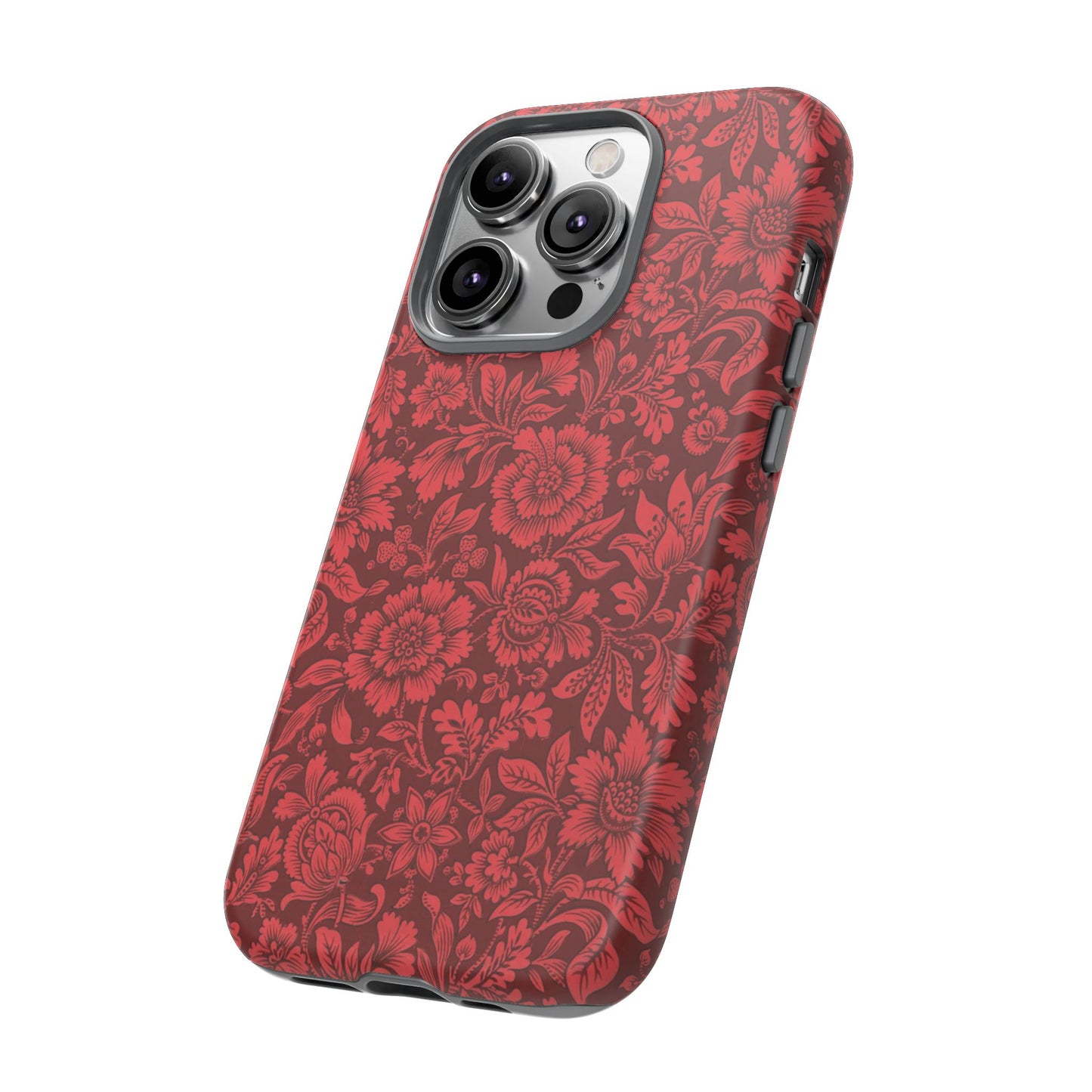 Vintage Crimson Floral Botanical iPhone Case