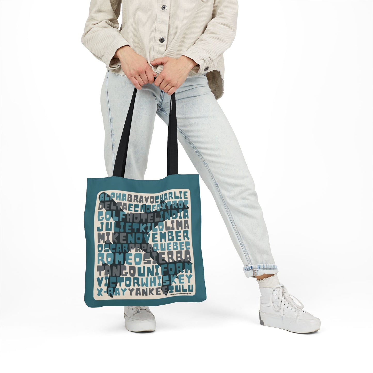 Blue Aviation Alphabet Tote Bag (3 sizes)