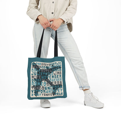 Blue Aviation Alphabet Tote Bag (3 sizes)