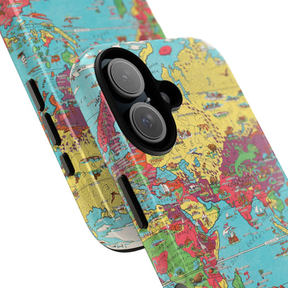 Map of the World Retro Travel iPhone Case