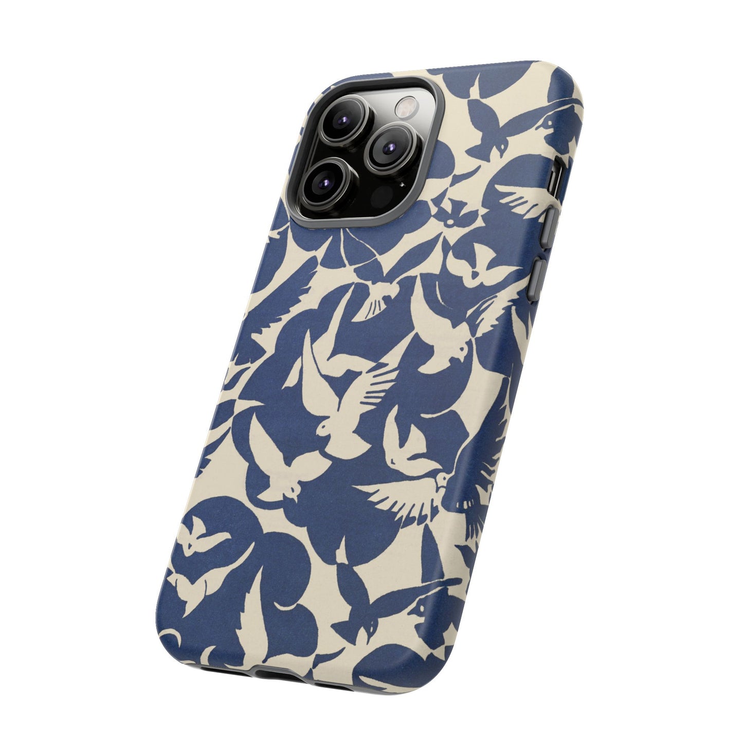 Blue Sky Birds Flying Retro iPhone Case