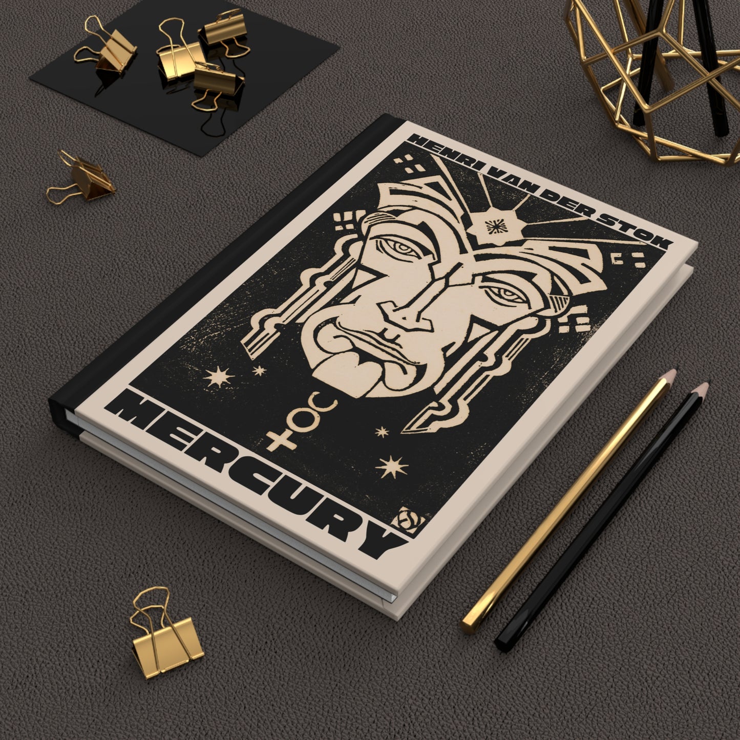 Mercury Hardcover Journal | Henri van der Stok's Planet Masks No. 001