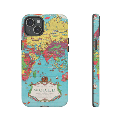 Map of the World Retro Travel iPhone Case