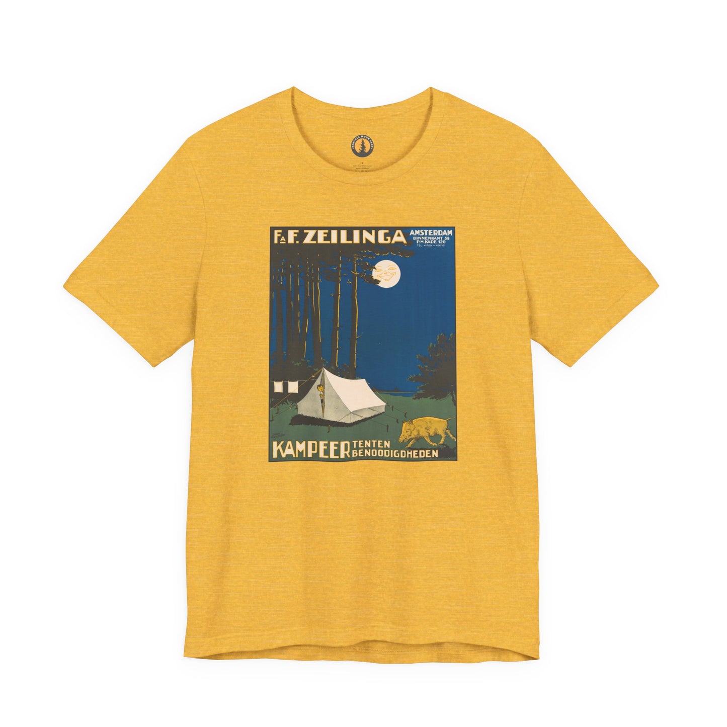 Amsterdam Tent Camping Vintage Tee | Full Moon Forest Adventure