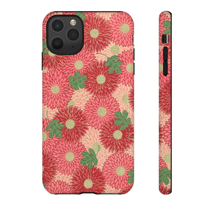Pink Chrysanthemums Vintage iPhone Case