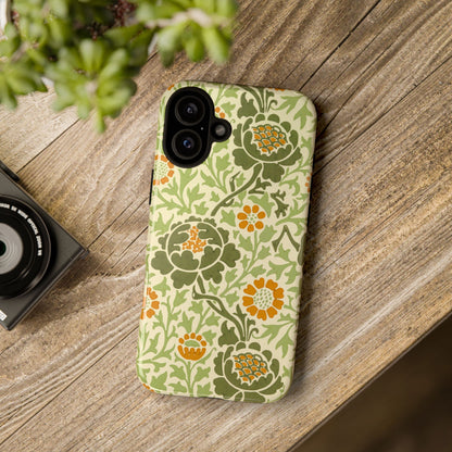 Olive & Orange Vintage Botanical iPhone Case