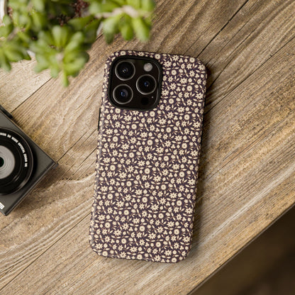Coffee and Cream Vintage Floral Pattern iPhone Case
