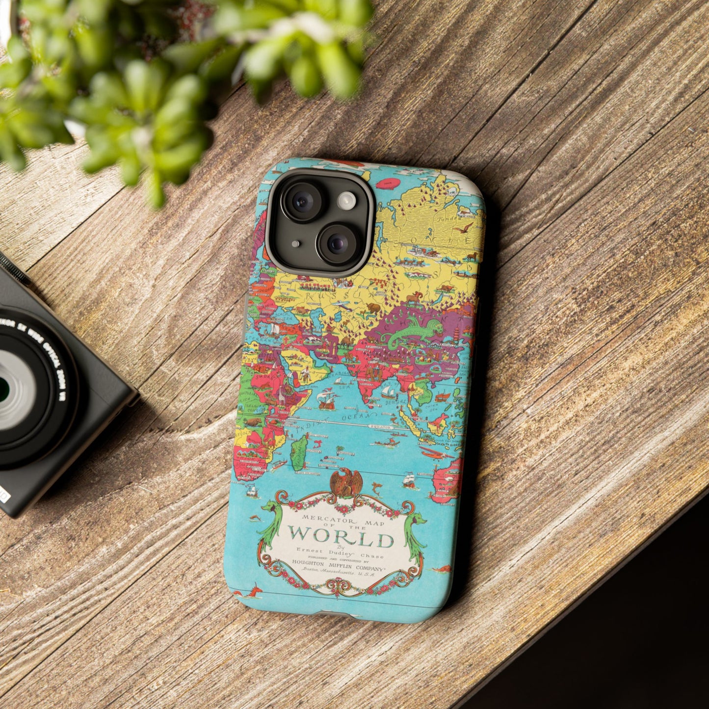 Map of the World Retro Travel iPhone Case