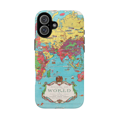 Map of the World Retro Travel iPhone Case
