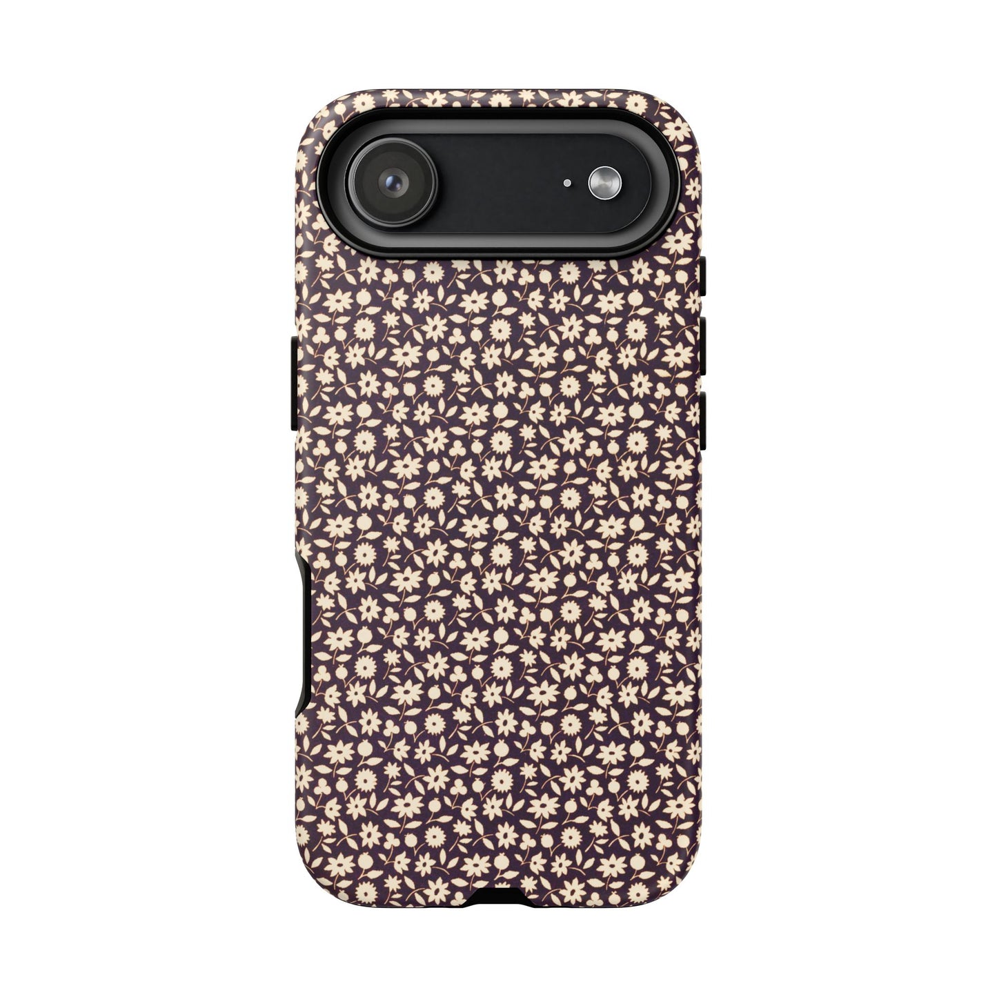 Coffee and Cream Vintage Floral Pattern iPhone Case