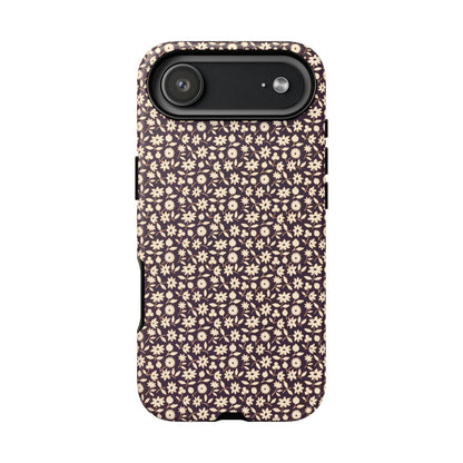Coffee and Cream Vintage Floral Pattern iPhone Case