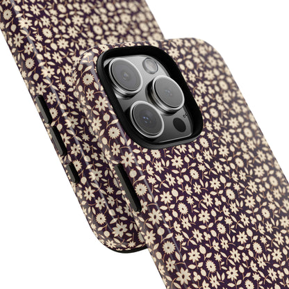 Coffee and Cream Vintage Floral Pattern iPhone Case