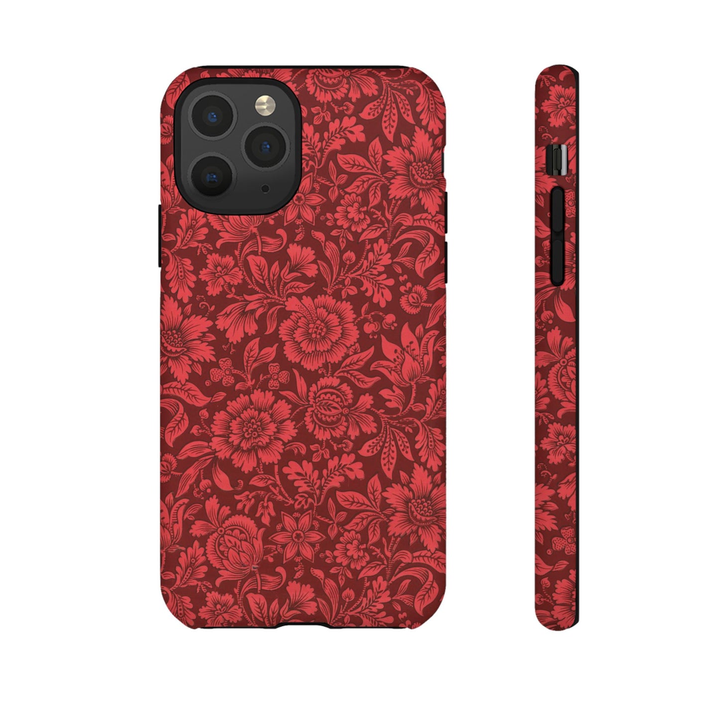 Vintage Crimson Floral Botanical iPhone Case