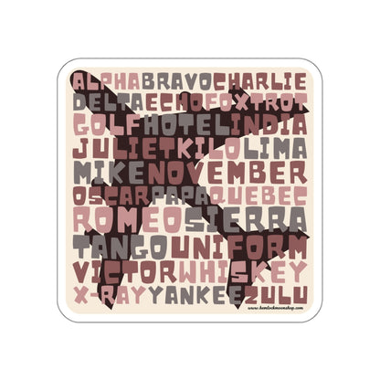 Pink Retro Aviation Alphabet Sticker :: All-Weather, Water-Resistant Vinyl (5 sizes)