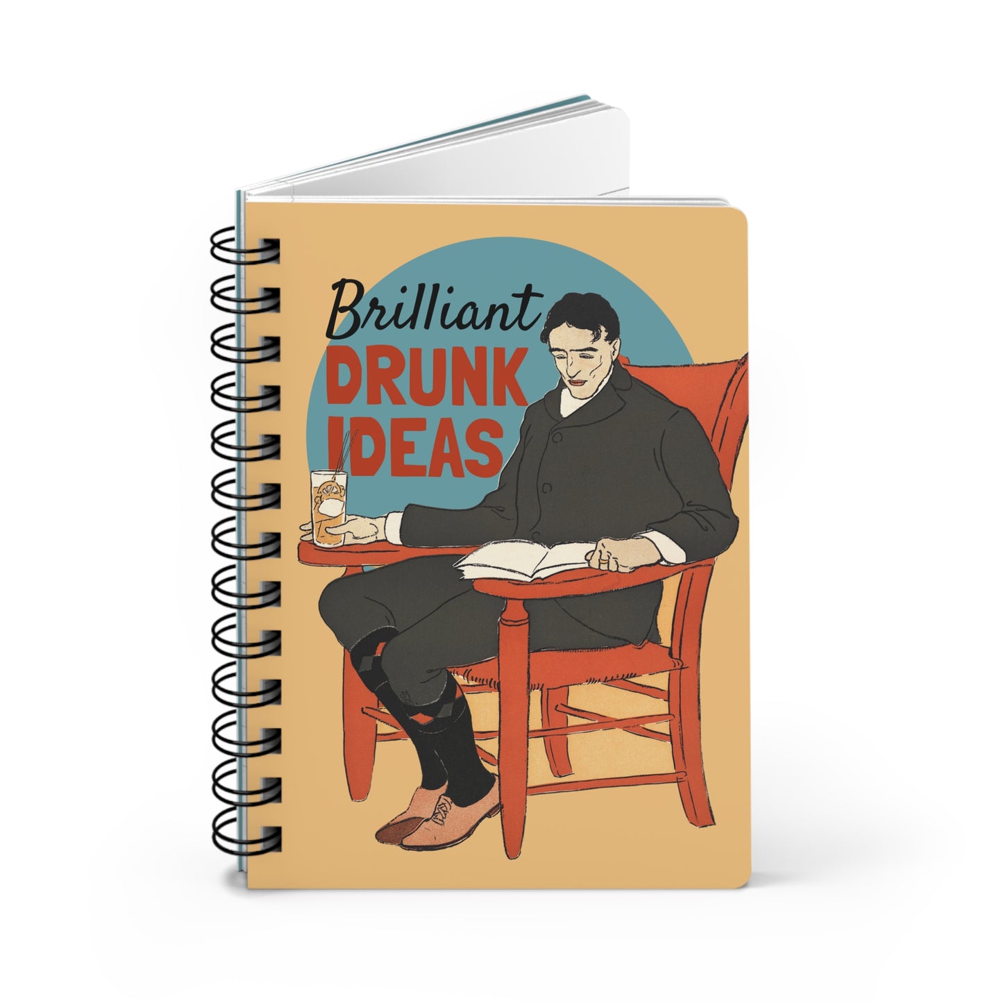 Brilliant Drunk Ideas | Retro Art Spiral Notebook