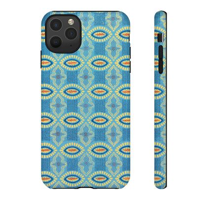 Turquoise Retro Geometric iPhone Case